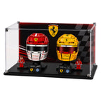 Display Case For LEGO® Scuderia Ferrari HP Charles Leclerc Helmet  43014 & Lewis Hamilton helmet  43022