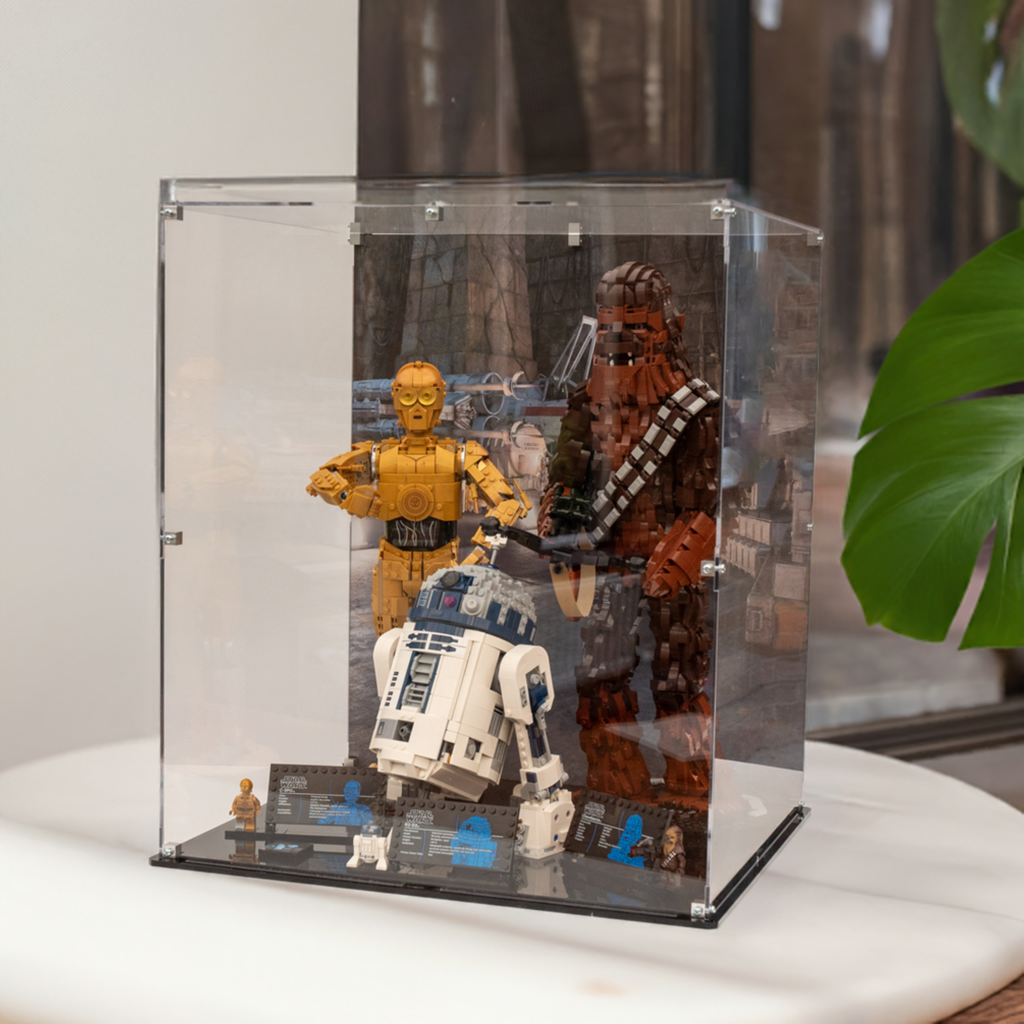 Display Case for LEGO® C-3PO™ (75398) & R2-D2™ (75379) & Chewbacca™ (75371)