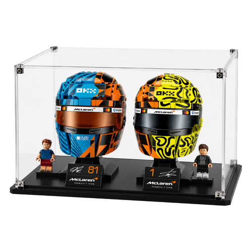 Display Case For LEGO® Mclaren Lando Norris Helmet (43023) & Oscar Piastri Helmet (43017)