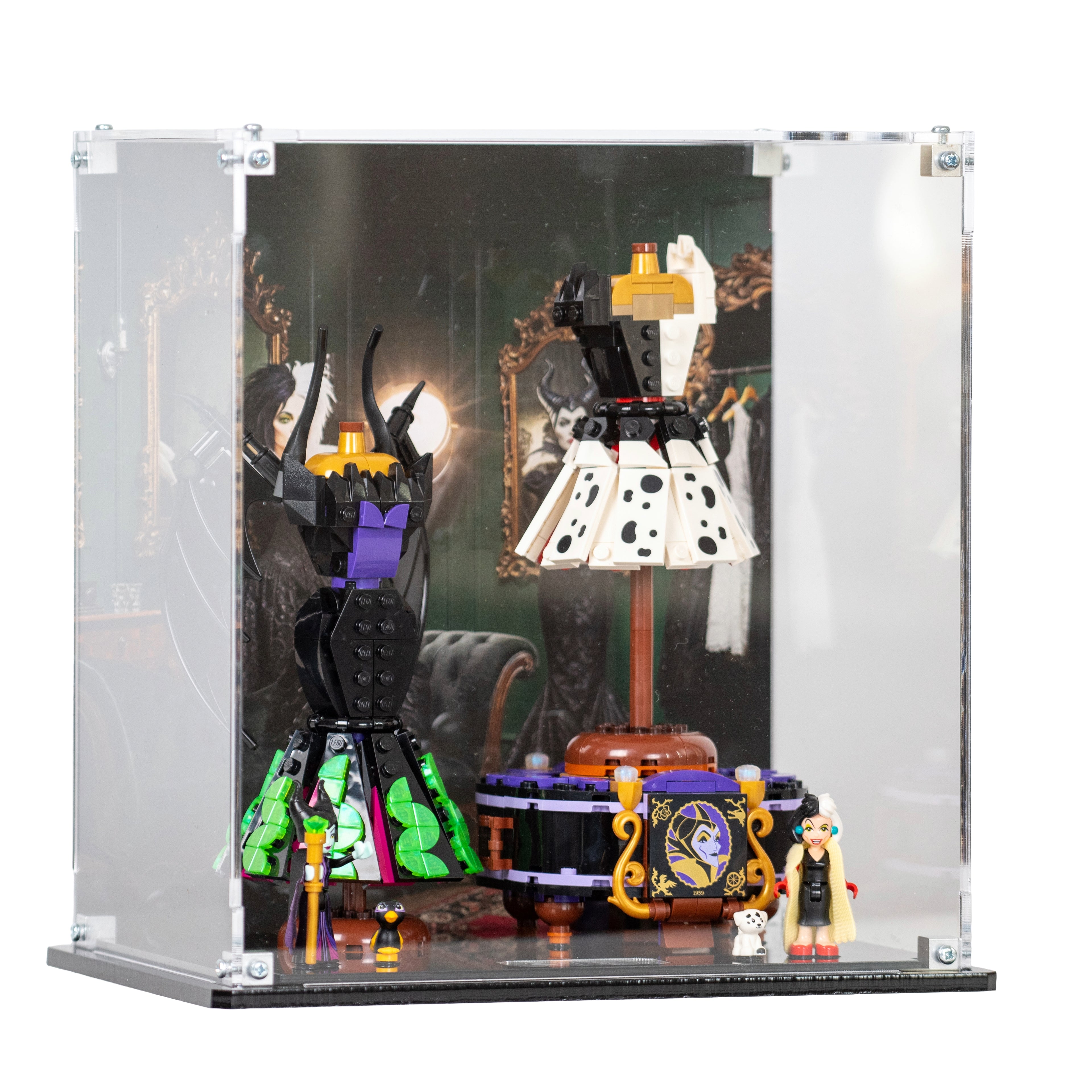 Display Case for LEGO Maleficent's and Cruella De Vil's Dresses (43262)